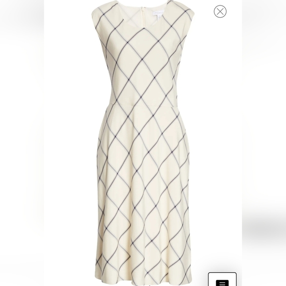 NWT Nordstrom Signature Dress Sleeveless Size 4 Bias Cut Fairfax Plaid Midi - Picture 2 of 6